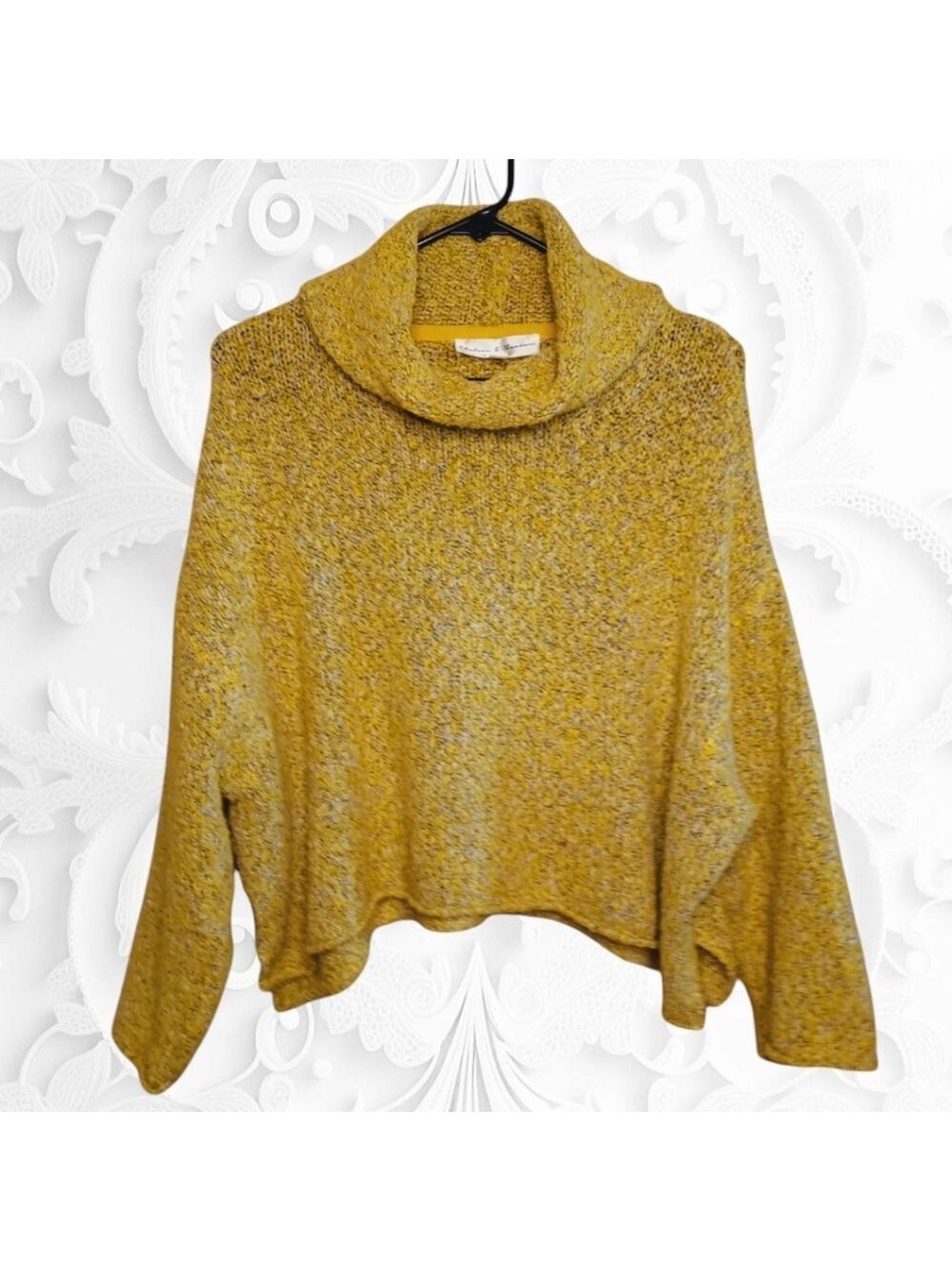 Chelsea & Theodore Yellow Boxy Turtleneck Sweater